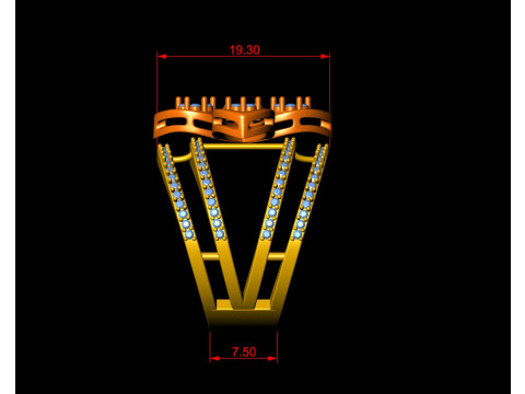 Flower Diamond Cocktail RIng 3D-Druckmodell