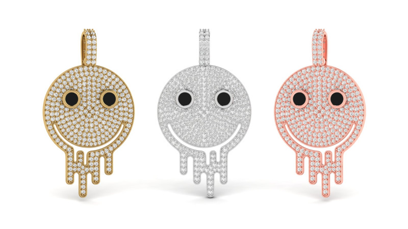 Happy Melting Face Pendant Emoji 3D 打印模型 .c4d .max .obj .3ds .fbx .stl .blend