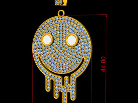 Happy Melting Face Pendant Emoji 3D 打印模型