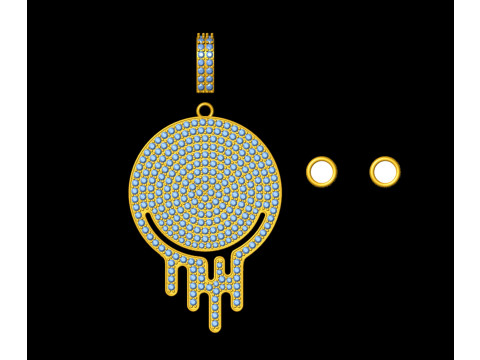 Happy Melting Face Pendant Emoji 3D 打印模型