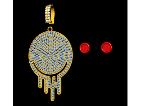 Happy Melting Face Pendant Emoji 3D 打印模型