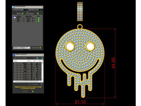 Happy Melting Face Pendant Emoji 3D 打印模型