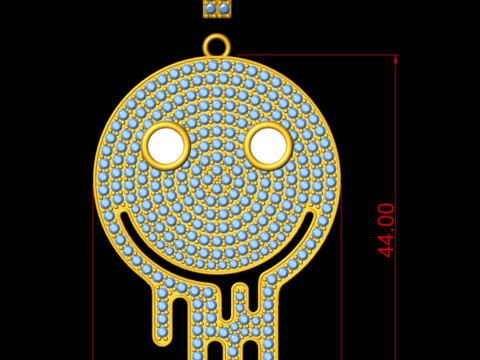 Happy Melting Face Pendant Emoji 3D 打印模型