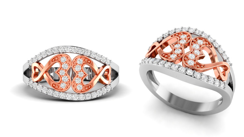Heart Infinity Love Ring 3D-Druckmodell .c4d .max .obj .3ds .fbx .stl .blend