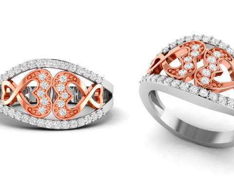 Heart Infinity Love Ring 3D Принт Модель