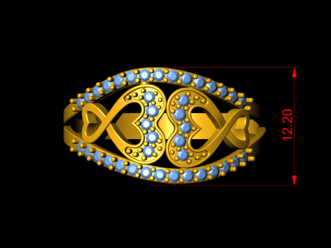 Heart Infinity Love Ring 3D-Druckmodell