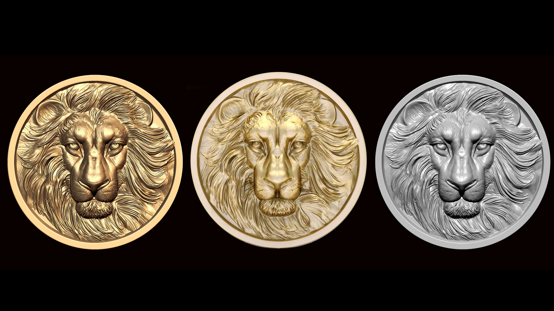 LION CNC COIN 3D print model 3D Print Model .c4d .max .obj .3ds .fbx .stl .blend