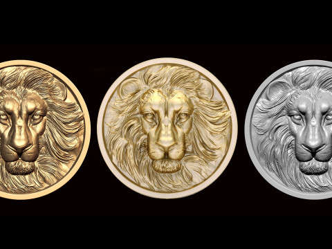 LION CNC COIN 3D print model Modelo de impresión 3D