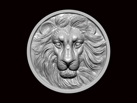 LION CNC COIN 3D print model 3D-printmodel