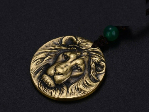 Lion Bead Pendant 3D Print Model
