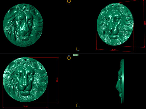 Lion Bead Pendant 3D Print Model
