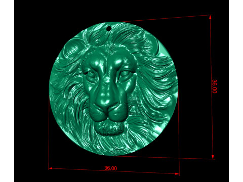 Lion Bead Pendant 3D Print Model