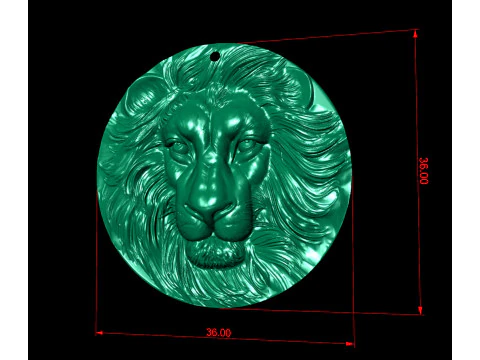 Lion Bead Pendant 3D Print Model