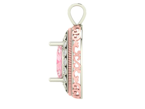 Oval Fligree Flower Pendant Model Cetak 3D