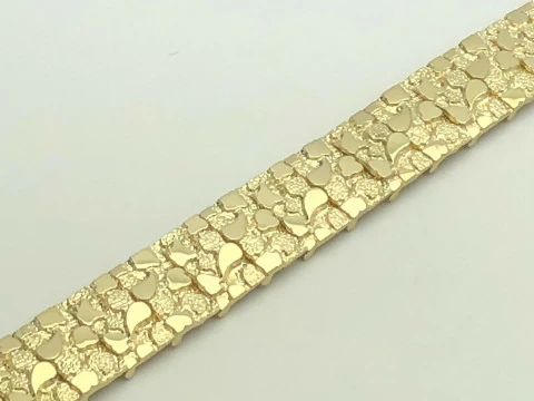 Nugget Textured Braslate Chain Link for Men 3D Print Model