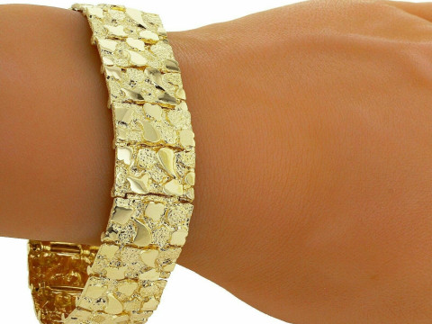 Nugget Textured Braslate Chain Link for Men Modèles 3D en vedette
