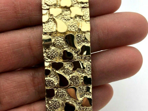 Nugget Textured Braslate Chain Link for Men 3D Print Model
