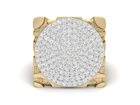 Gents Diamond Nugget Ring 34 3D-printmodel