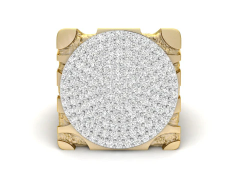 Gents Diamond Nugget Ring 34 3D Print Model