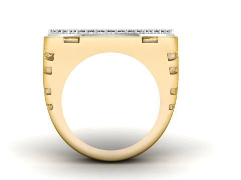 Gents Diamond Nugget Ring 34 3D-printmodel