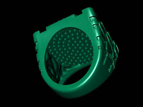 Gents Diamond Nugget Ring 34 3D Print Model