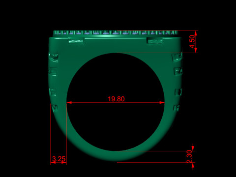 Gents Diamond Nugget Ring 34 3D-printmodel