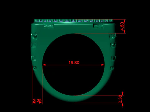 Gents Diamond Nugget Ring 34 3D Print Model