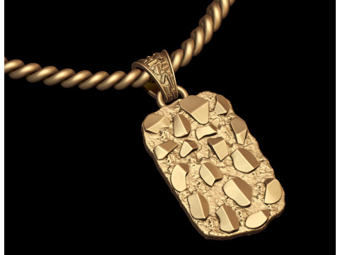 Plain Gold Nugget Pendant 3D print model 3D Print Model