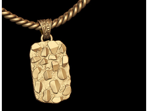 Plain Gold Nugget Pendant 3D print model Modelo de impresión 3D