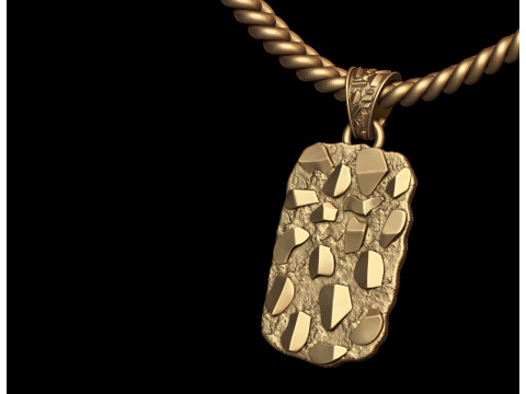 Plain Gold Nugget Pendant 3D print model Modelo de impresión 3D