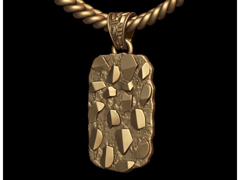 Plain Gold Nugget Pendant 3D print model Modelo de impresión 3D