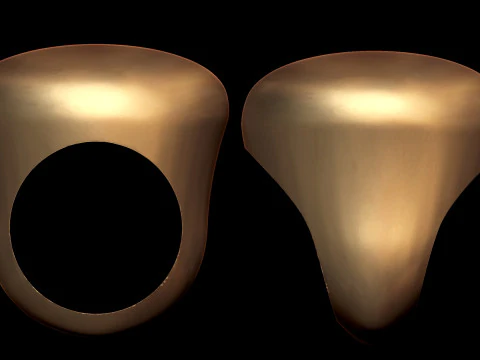 Round Dome Shape Ring 3D Print Model