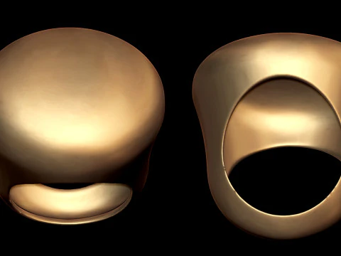 Round Dome Shape Ring 3D Print Model
