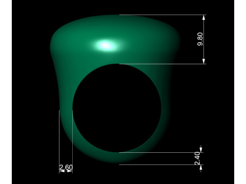 Round Dome Shape Ring Modelo de impresión 3D
