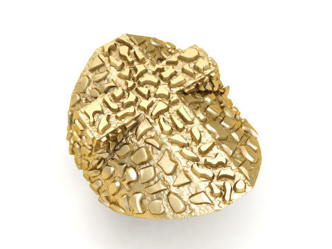 Gents Diamond Nugget Ring 14 3D Принт Модель
