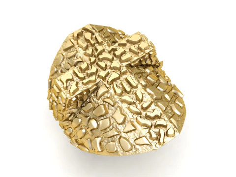 Anillo con pepita de diamantes para caballero 14 Modelo de impresión 3D