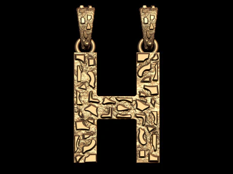 A to Z 26 Letters Nugget Pendant Collection 3D Print Model