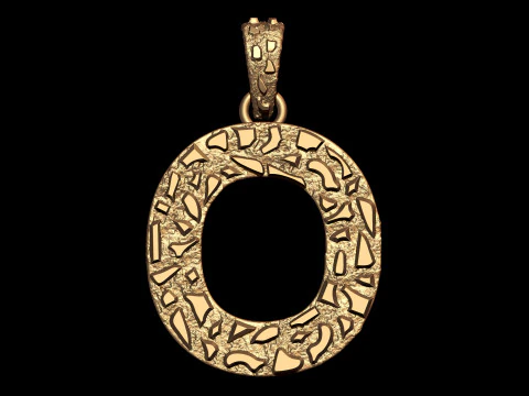 A to Z 26 Letters Nugget Pendant Collection 3D Print Model
