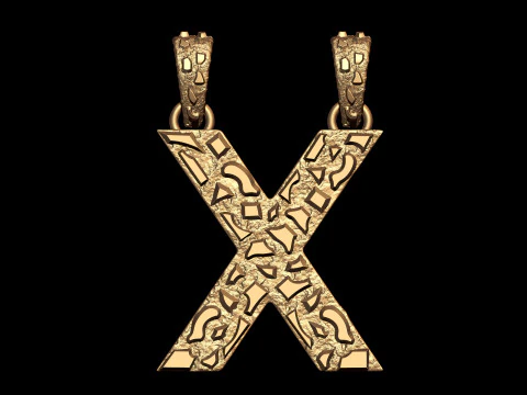 A to Z 26 Letters Nugget Pendant Collection 3D Print Model