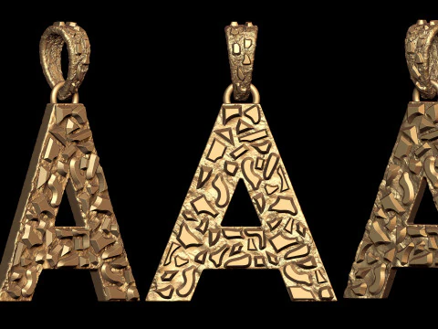 A LETTER INITIAL NUGGET PENDANT 3D Print Model