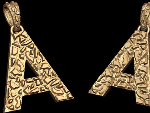 A LETTER INITIAL NUGGET PENDANT 3D Print Model