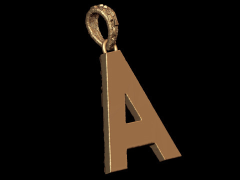 A LETTER INITIAL NUGGET PENDANT 3D प्रिंट मॉडल