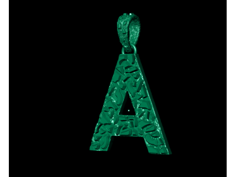 A LETTER INITIAL NUGGET PENDANT 3D प्रिंट मॉडल