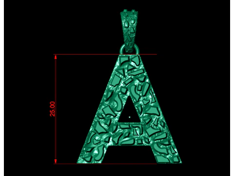 A LETTER INITIAL NUGGET PENDANT 3D Print Model