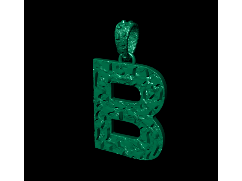 B LETTER INITIAL NUGGET PENDANT Model Cetak 3D