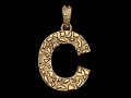 C LETTER INITIAL NUGGET PENDANT Modello di stampa 3D