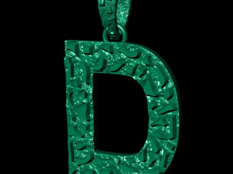 D LETTER INITIAL NUGGET PENDANT 3D Print Model