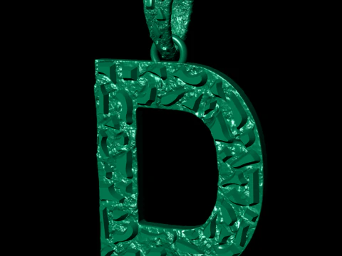 D LETTER INITIAL NUGGET PENDANT 3D Print Model
