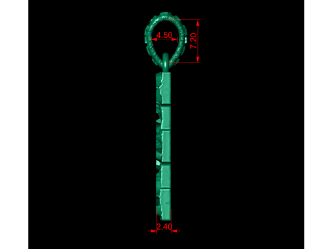 E LETTER INITIAL NUGGET PENDANT 3D प्रिंट मॉडल