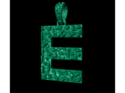E LETTER INITIAL NUGGET PENDANT 3D प्रिंट मॉडल